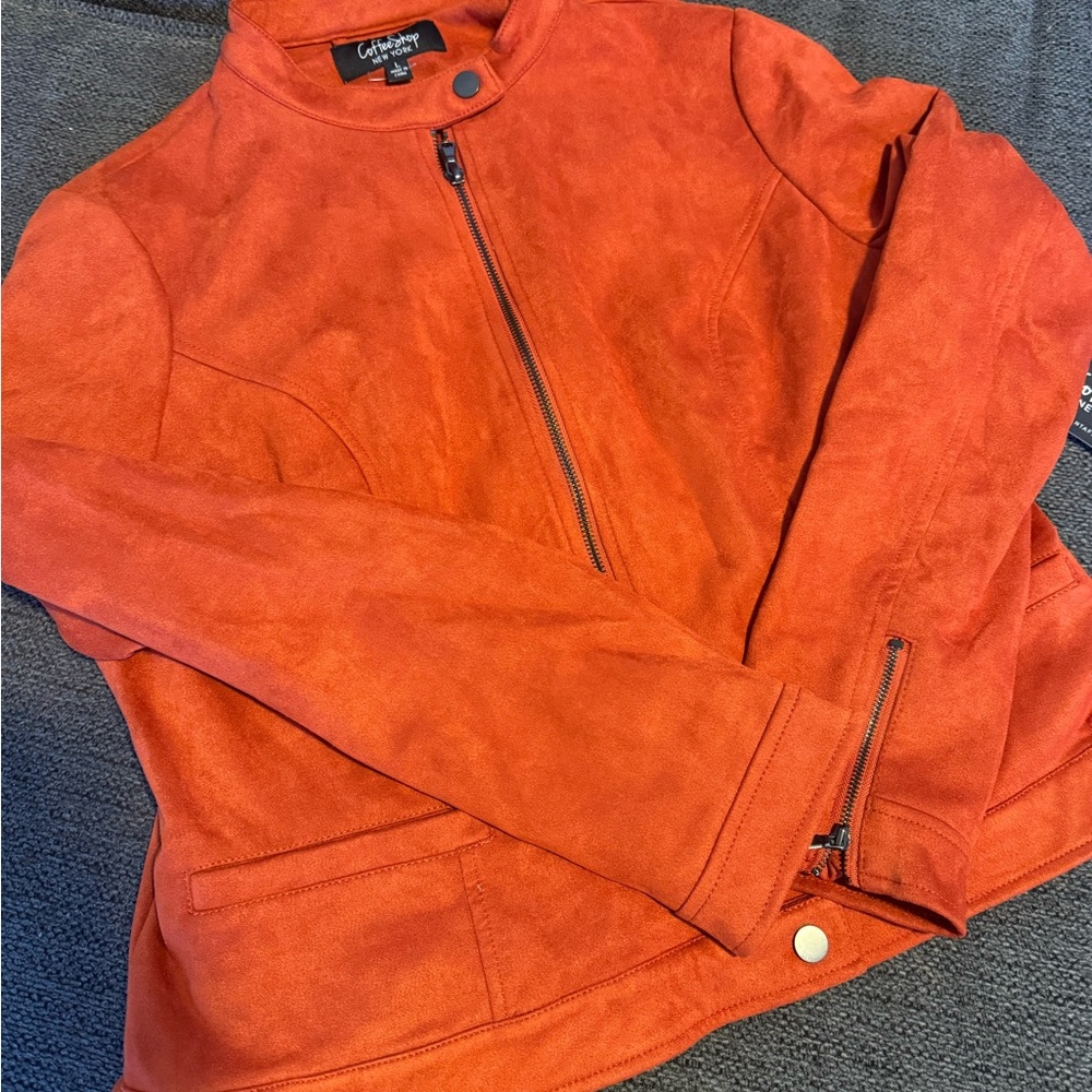 CoffeeShop New York Vibrant Red Suede Jacket